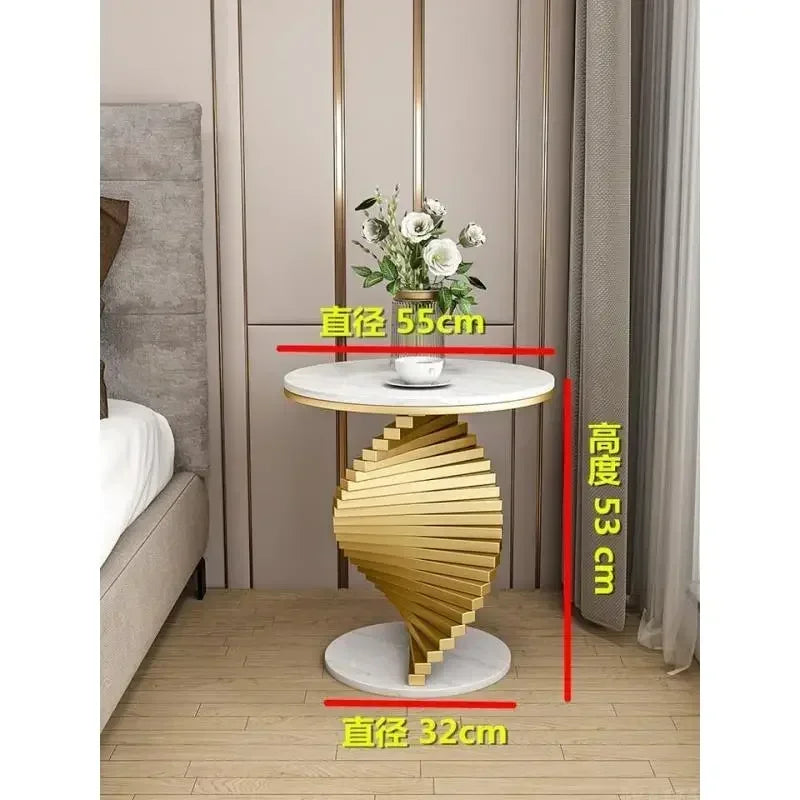 Style Light Luxury Marble Side Table Living Room  Sofa Corner  Creativity Balcony Small   Internet Celebrity Bedside Round