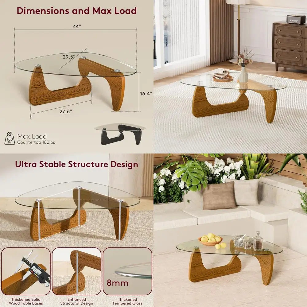 Modern Glass Coffee Table for Living Room mid Century Small Coffee Table Stylish Coffee Tables, Suitable for Bedroom Living Room