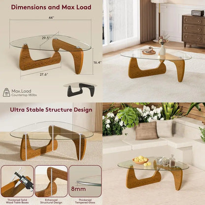 Modern Glass Coffee Table for Living Room mid Century Small Coffee Table Stylish Coffee Tables, Suitable for Bedroom Living Room