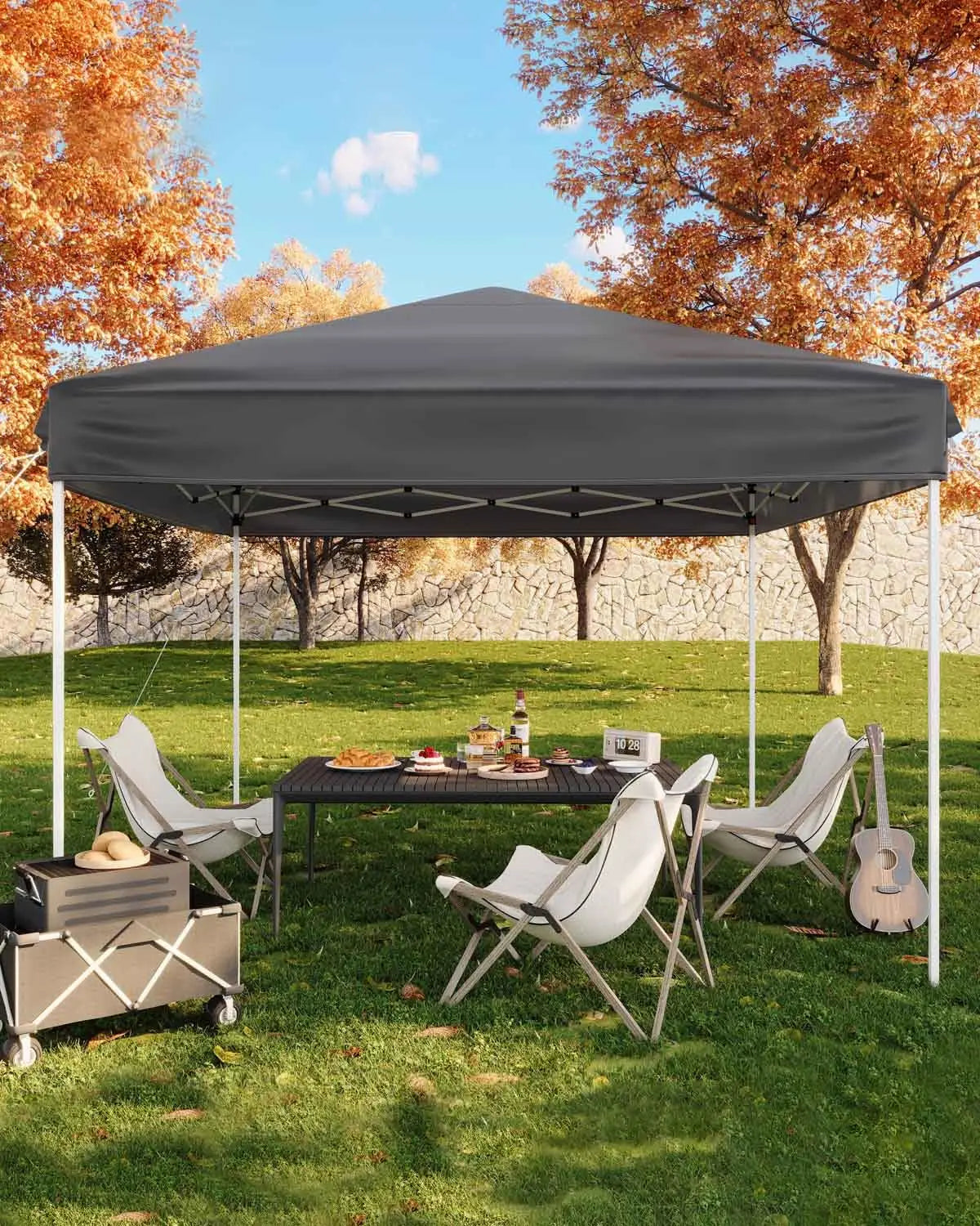 10x10 FT Pop Up Canopy Tent with 3 Adjustable Heights – Outdoor Sun Shade Shelter, 4 Sandbags & Carry Bag, for Parties & Events