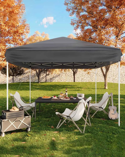 10x10 FT Pop Up Canopy Tent with 3 Adjustable Heights – Outdoor Sun Shade Shelter, 4 Sandbags & Carry Bag, for Parties & Events