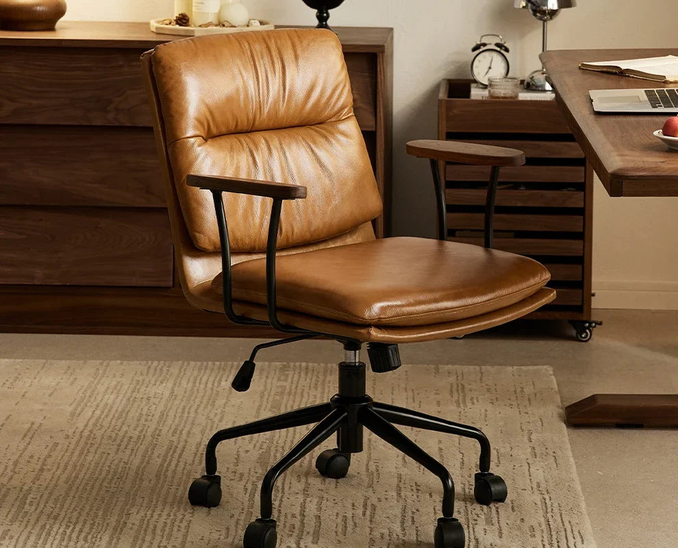 O Black Walnut Book Chair Computer Chair Ergonomic Office Book Chair Comfortable And Sedentary Backrest Lifting And Rotating
