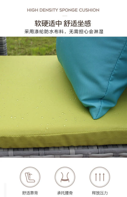 Rattan chair three-piece coffee table combination courtyard terrace outdoor small