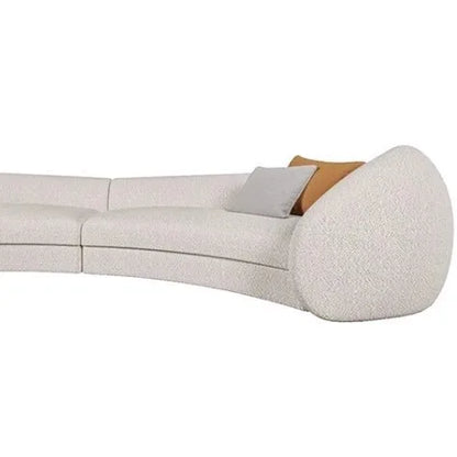 MODULAR Designer Curve Sofa Set Teddy Fabric Reclining Rectangle Couch for Hotel Lobby Living Room Furniture
