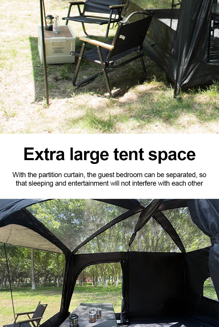 Large 8-12 P Family Camping Tent Waterproof Double Layer 2 Room Spacious Cabin Tent with Rainfly Outdoor Portable Beach Fishing