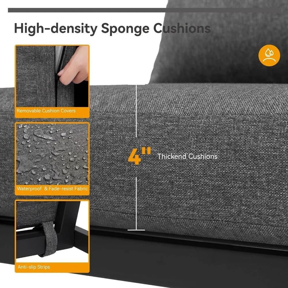 Patio Furniture Set, 4 Pieces Outdoor Patios Furnitures with Table Set, Patios Conversation Sets, Outdoor Patio Furniture Sets