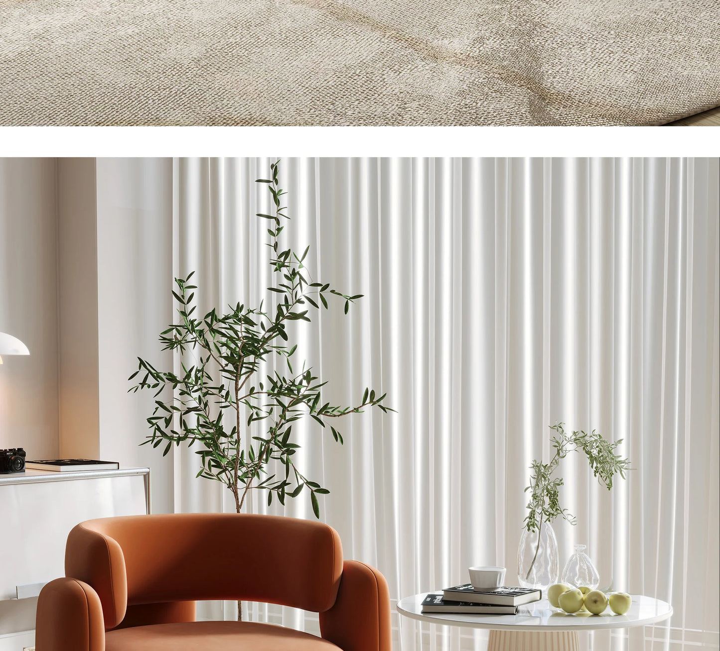 Cream Single Sofa Chair Balcony Light Luxury Chair Tea Table Combination Beauty Salon Rest Area Reception Negotiation Chair