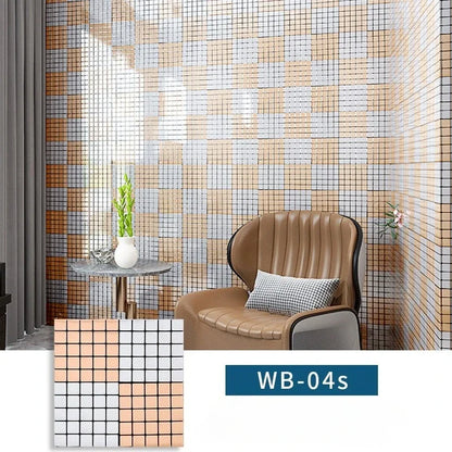 Self-adhesive Metal Mosaic Tiles Aluminum Composite Backsplash Gold Windmill Mosaic Glass Self-adhesive Kitchen Wall Decoration.