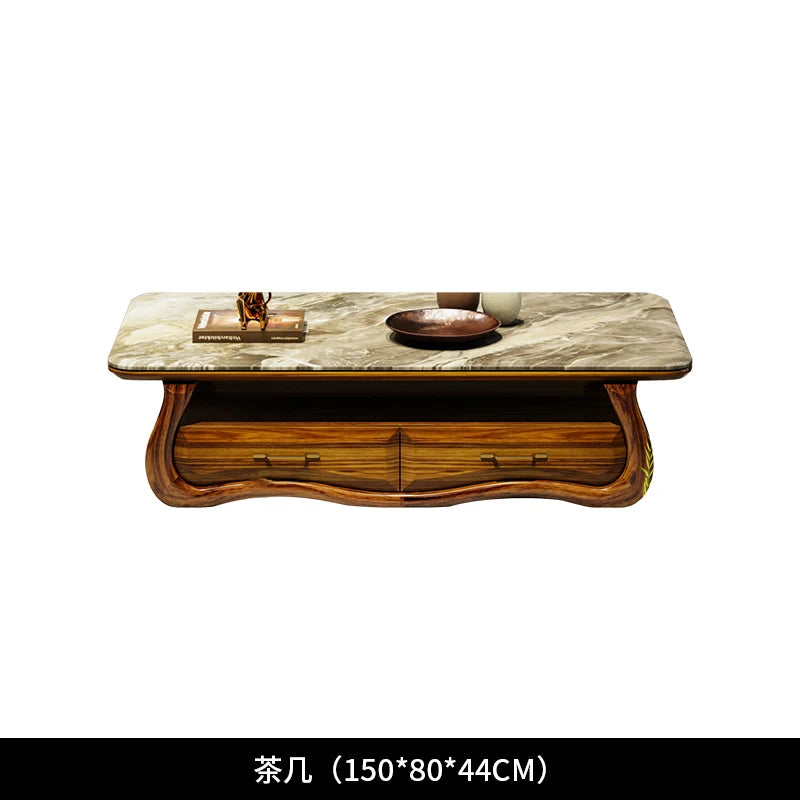 Leather sofa modern high-end villa living room 123 combination solid wood furniture simple and modern