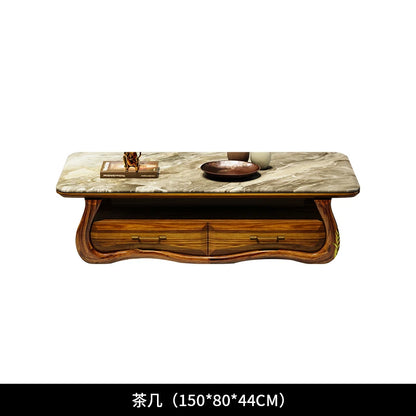 Leather sofa modern high-end villa living room 123 combination solid wood furniture simple and modern
