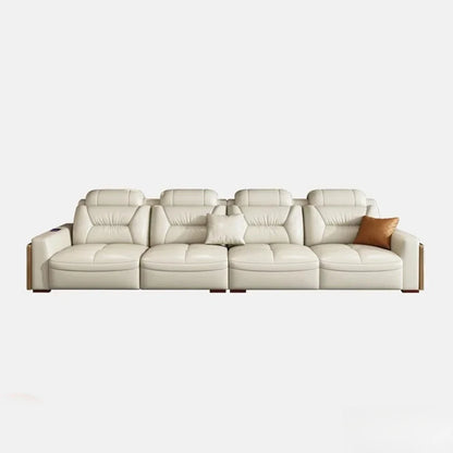 Premium Italian Genuine Leather Sectional Sofa Sets Couch Sofas with USB and Bluetooth Speaker - MANBAS Living Room Furniture