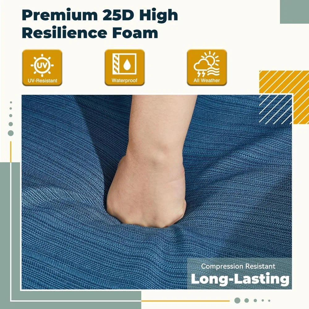 PatioLix Furniture Sets 6 Pieces with Swivel Chairs, Outdoor Furniture Set for Porch Deck Bistro Lawn Garden Backyard Poolsid-Brown