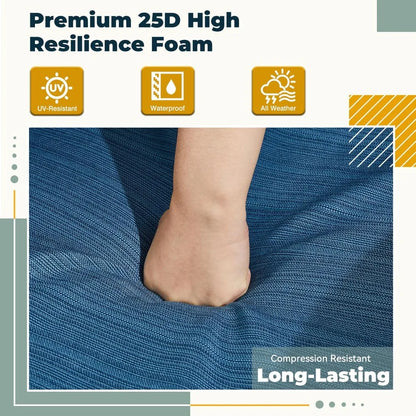 PatioLix Furniture Sets 6 Pieces with Swivel Chairs, Outdoor Furniture Set for Porch Deck Bistro Lawn Garden Backyard Poolsid-Brown