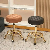 Barber Hairdressing Salon Chairs Gold Beauty Makeup Chair Furniture Office Desk Stool With Wheels Swivel Lifting Round Stools