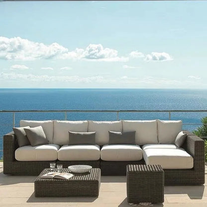 Outdoor rattan sofa combination waterproof and sun protection outdoor leisure courtyard villa balcony terrace sunroom