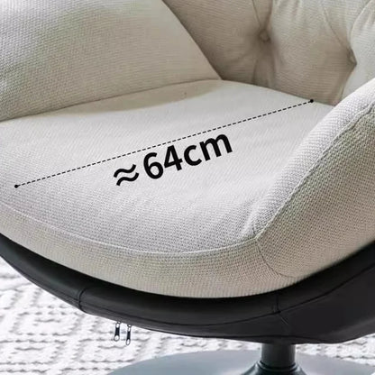 Ergonomic Reclining Chair for Living Room, Grey Nordic Style, Back Support, Rotating Footrest, Luxury Decoration