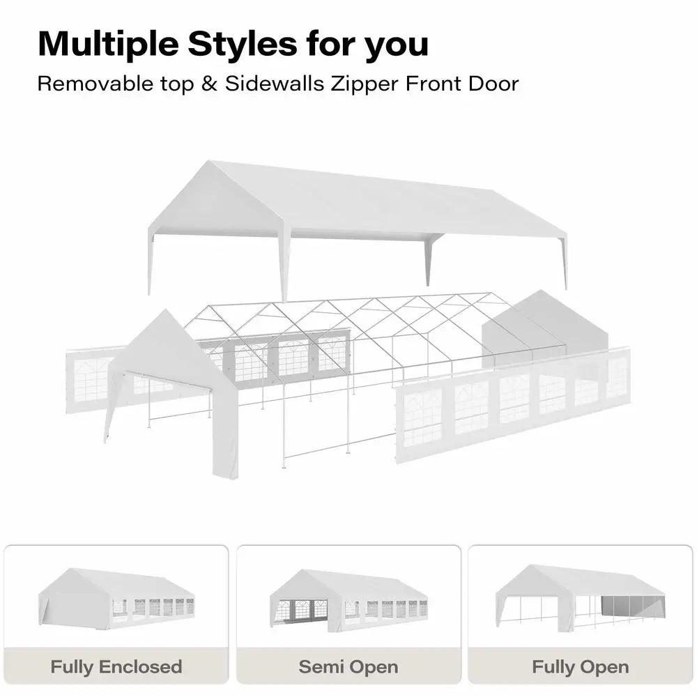 Party Tent for 5080 People, Heavy Duty Party Tent Canopy with Sidewalls amp Steel Frame, White Event Shelter Tent for Parties,