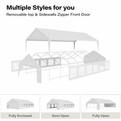 Party Tent for 5080 People, Heavy Duty Party Tent Canopy with Sidewalls amp Steel Frame, White Event Shelter Tent for Parties,