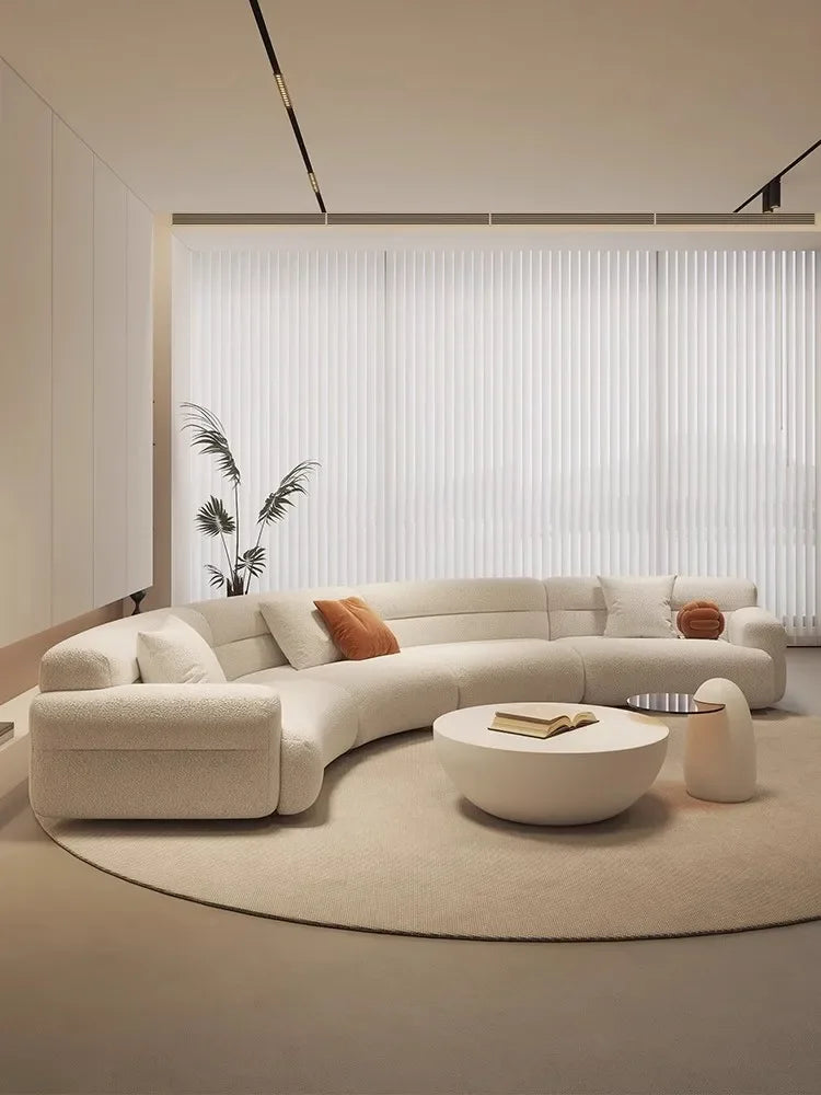 yA38 Italian minimalist corner large arc fabric combination sofa modern beauty salon size apartment