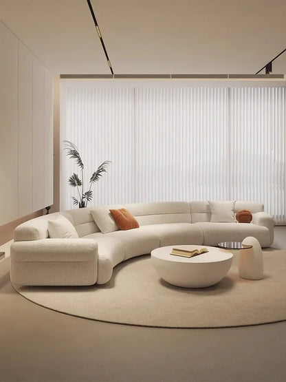 yA38 Italian minimalist corner large arc fabric combination sofa modern beauty salon size apartment