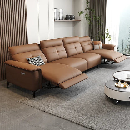 Vintage European Reclining Sofa Leather Office Designer Italiano Couch Adjustable Height Adults Sofa Inflavel Indoor Furniture