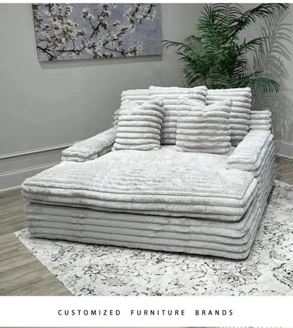 Nordic Sofabed Vacuum Compression Sofa Bed Modern Simple Lazy Sofa Bed  Thick Strip Velvet Large Sofa Bed Living Room Furniture