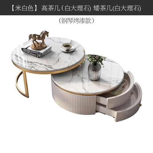 Modern Marble Coffee Tables For Simple Small Apartment Living Room Furniture Sofa Side Household Storage Cabinet End Table Set