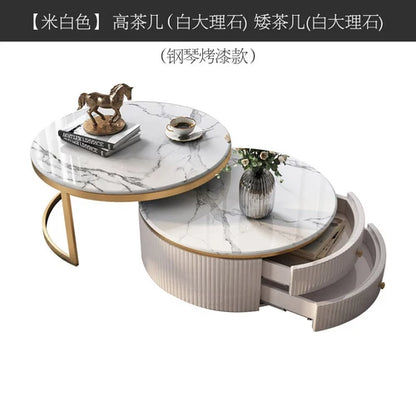 Modern Marble Coffee Tables For Simple Small Apartment Living Room Furniture Sofa Side Household Storage Cabinet End Table Set
