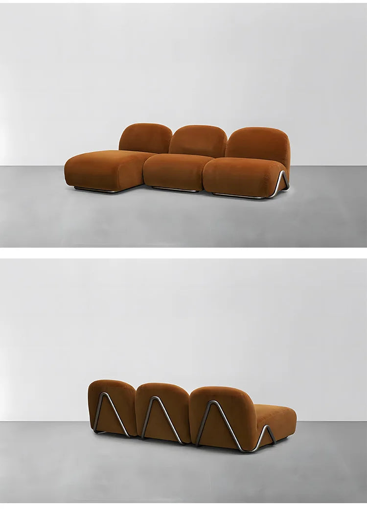 luxury Nordic small apartment living room modern minimalist designer single sofa special-shaped module combination fabric sofa