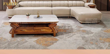 New Chinese ebony leather modern high-end living room home sofa furniture