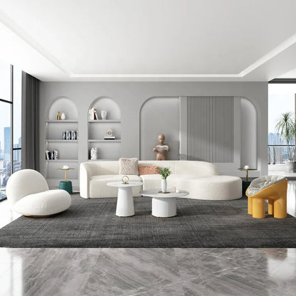 Amigos Furniture Living Room Lounge Furniture Right Chaise Modern Sectional Couch Gray Velvet  Modular Sofa With Ottoman