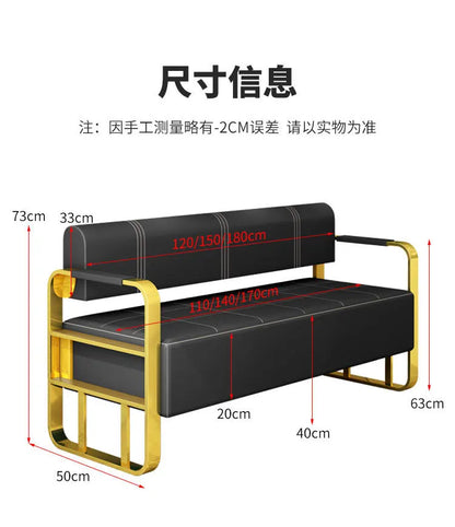 Same light luxury lounge chair, hair salon, nail salon, light luxury stainless steel sofa , lounge area