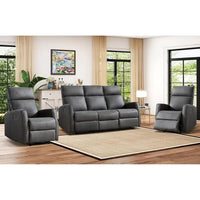 Manual Recliner Soa Set or Living Room, ern Reclining Couch urniture Set, Included 2pcs Reclining Chair and Wall-Her 3-Seater Re