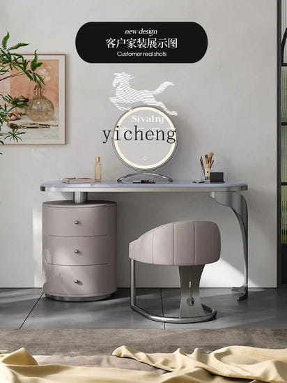 light luxury French luxury stone dresser chest cabinet integrated solid wood modern bedroom high-end makeup table