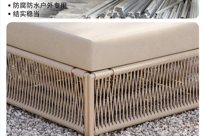 Nordic outdoor rattan furniture courtyard terrace leisure rattan chair villa hotel garden simple waterproof sofa combination