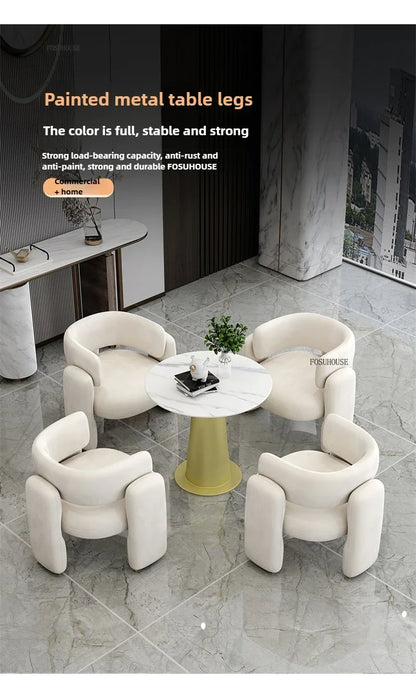 Simple Designer Flannel Backrest Living Room Chairs Light Luxury Leisure Armchair Living Room Furniture Balcony Lazy Single Sofa