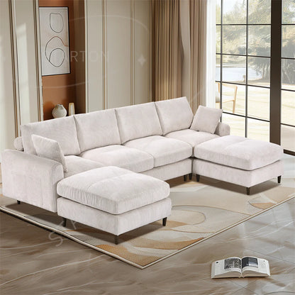 121" Modular Sectional Sofa Couch L Shaped Upholstered Sofa With Chaise Cushion Oversized 6 Seater Couches Sofas For Living Room