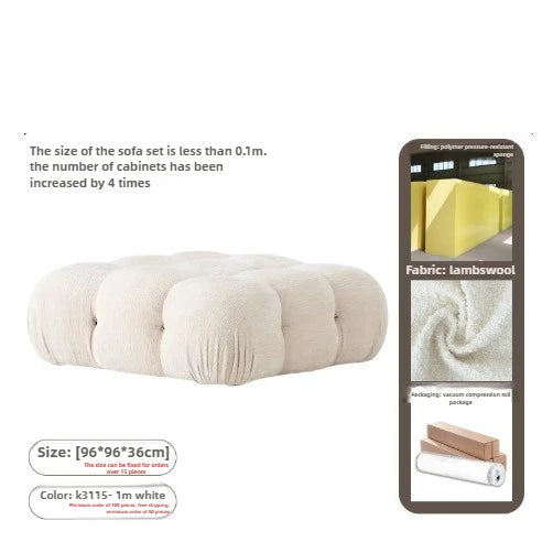 Italian Luxury Modular Sofa Vacuum Compressed Tufted Lazy Sofa Bread Design for Living Room