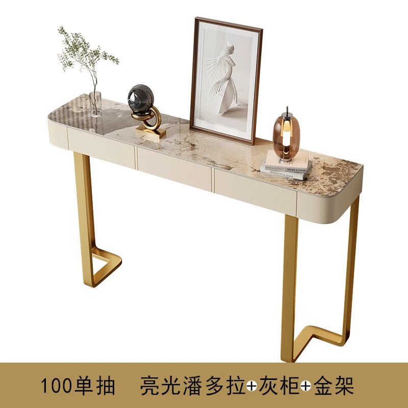 Italian Luxury Console Table With Storage Thin Living Room Entrance Console Table Rectangle Glam Woonkamer Tafel Furniture