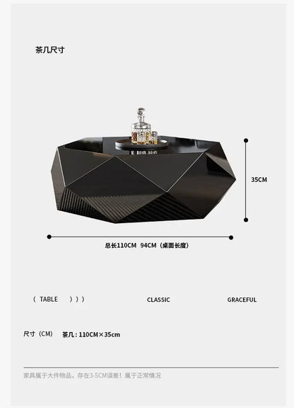 Italian minimalist gold diamond coffee table designer high-end small apartment modern simple special-shaped light luxury living