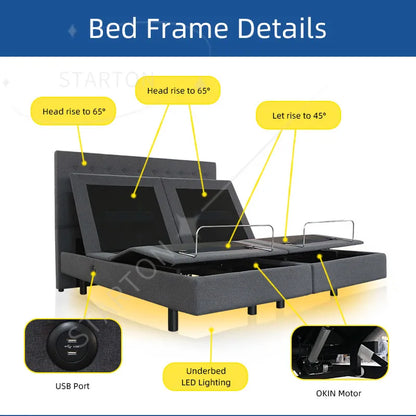 Split King Adjustable Bed Slats Okin Motor Electric Adjustable Bed Split King Size Adjustable Electric With Massage Bed
