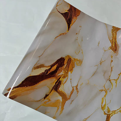 1 roll of marble self-adhesive wallpaper PET waterproof, flame-retardant, oil proof sticker background wall decorative wallpaper