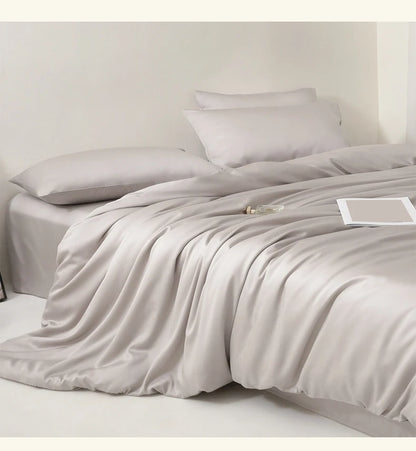 Luxury Bedding Set with Duvet Cover Silk Cotton Duvet Cover Bed Sheet Solid Color bedsheets full set 4 pcs Queen King Size