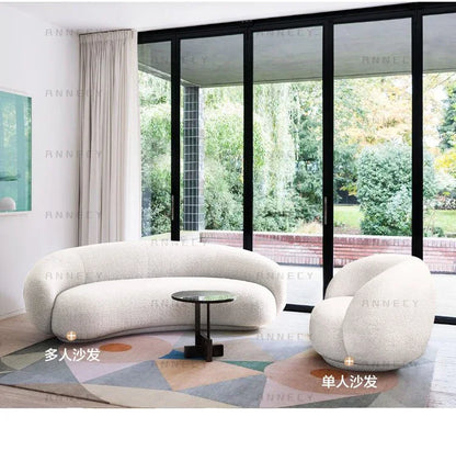 Lounge Curved Living Room Sofas Modern Luxury Nordic Sofas Floor Sofas Air Cloud Curved Designer Relaxing Wood Divano Furniture