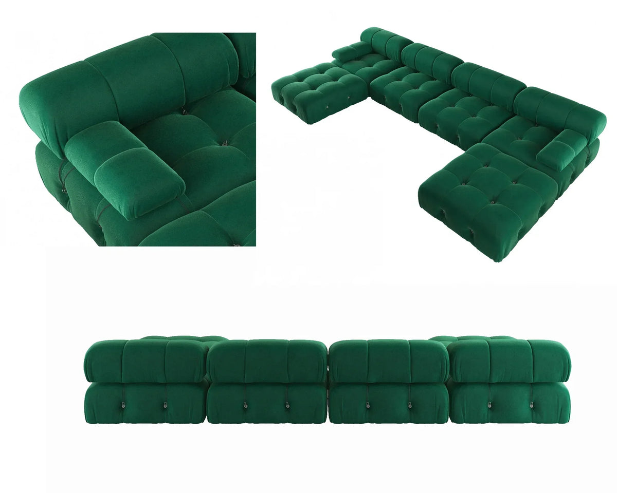 A For ATUNUS Popular Design Corner Modular Sectional Sofa Artistic High Fashion Velvet Fabric U Shape Couch For Hotel