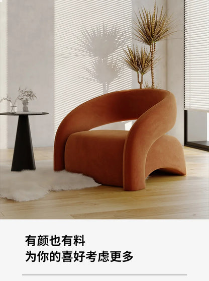 Internet celebrity single chair, living room lazy single sofa leisure chair, light luxury curved balcony chair