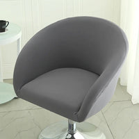 Elastic Bar Low Back Chair Cover Semi-Circular Print Elastic Living Room Bedroom Restaurant Hotel Dining Dustproof Chair Cover