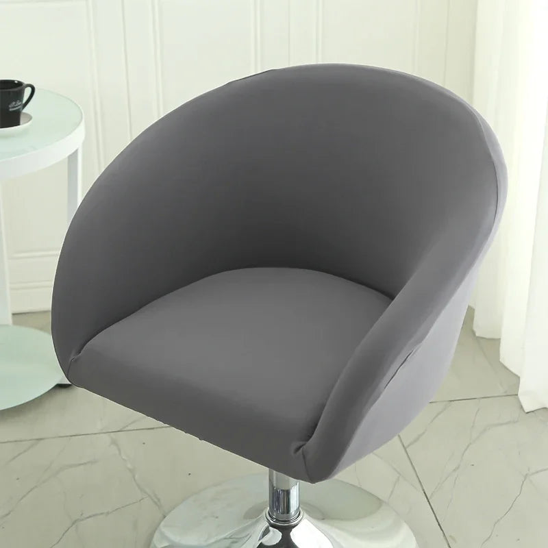 Elastic Bar Low Back Chair Cover Semi-Circular Print Elastic Living Room Bedroom Restaurant Hotel Dining Dustproof Chair Cover