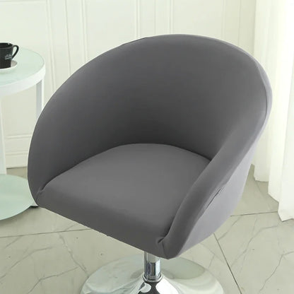 Elastic Bar Low Back Chair Cover Semi-Circular Print Elastic Living Room Bedroom Restaurant Hotel Dining Dustproof Chair Cover