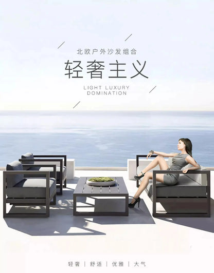 Outdoor Rattan Sofa Set Courtyard Garden Outdoor Leisure Rattan Chair Designer Model Home Outdoor Furniture